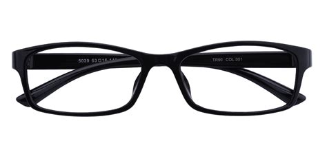 unisex rectangle eyeglasses full frame tr90 black fp1762