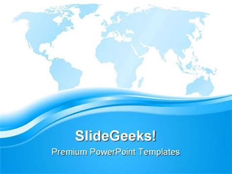Blue World Map Abstract Powerpoint Templates And