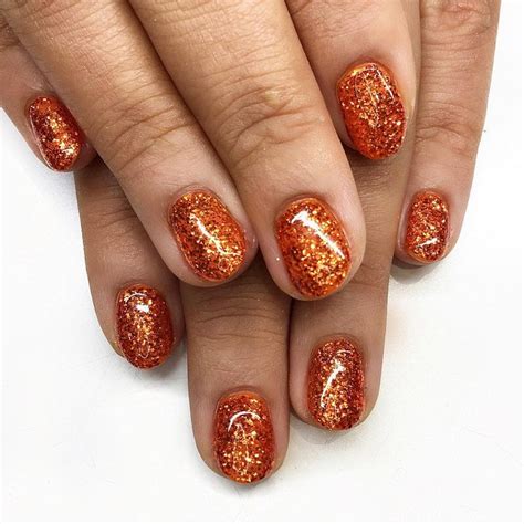 Orange Glitter In 2020 Halloween Nails Halloween Nail Designs