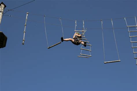 Rope Climbing With 7 M Free Fall Jump In High Ropes Adventure Park In