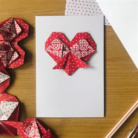 Origami Heart Card Valentines Day Etsy