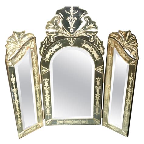 Oversize Italian Brass Tri Fold Mirror At 1stdibs