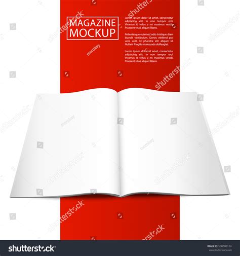 Blank Magazine Mockup Template Opened Magazine Stock Vector Royalty