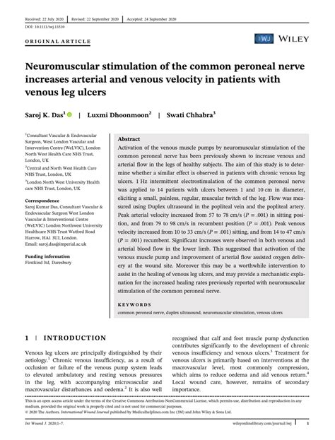 Pdf Neuromuscular Stimulation Of The Common Peroneal Nerve Increases