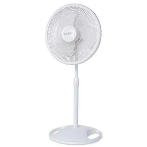 16 White Oscillating Stand Fan With 3 Quiet Speeds