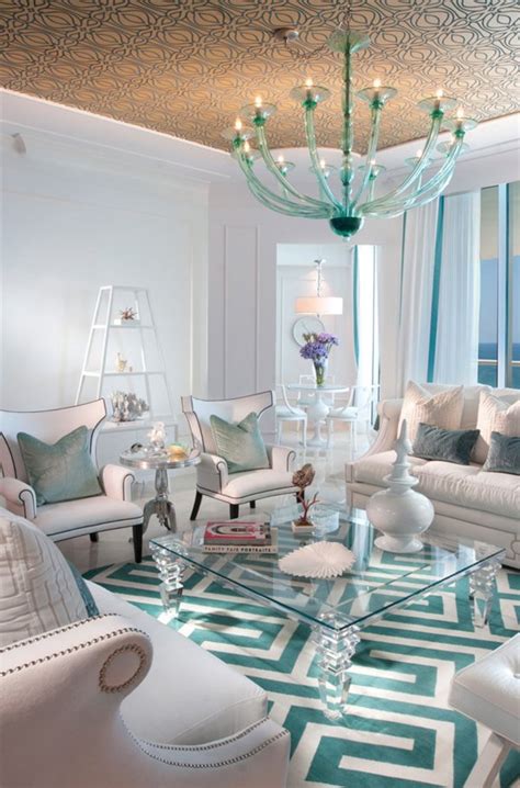 The pastel green and turquoise walls make the space feel relaxing. 15 Scrumptious Turquoise Living Room Ideas | Home Design Lover