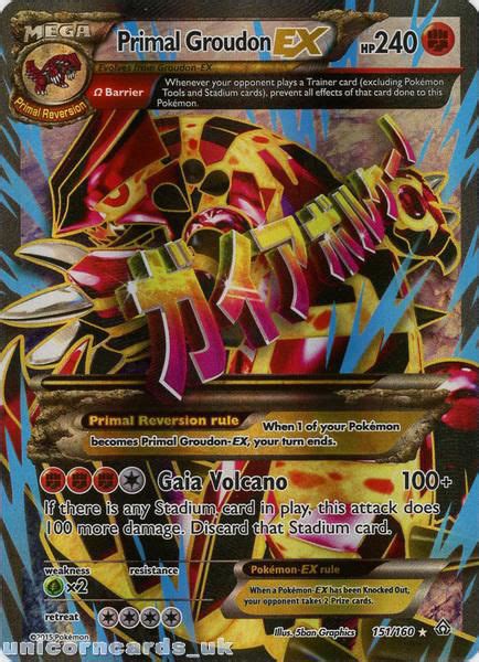 Mar 17, 2011 · the trio protected hoopa from the shadow hoopa and its reinforcements, primal groudon, primal kyogre, dialga, palkia, giratina, and kyurem, in dahara city. Primal Groudon EX 151/160 Primal Clash Rare Ultra Mint Pokemon Card:: Unicorn Cards - The UK's ...