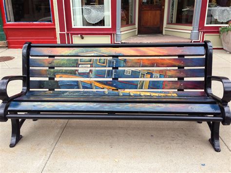 One Of Many Beautiful Benches Throughout The Downtown Area All Hand
