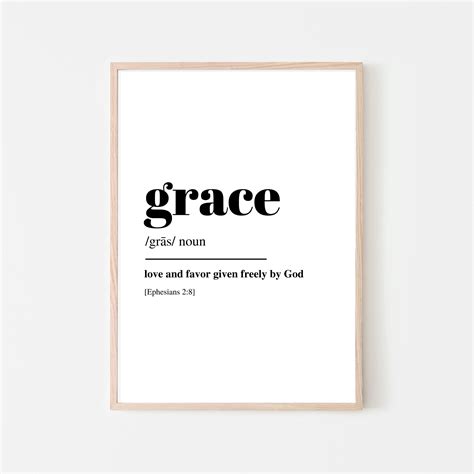 Grace Definition Print Bible Verse Scripture Christian Art Etsy My Xxx Hot Girl