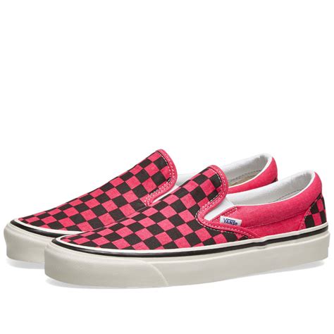 Vans Classic Slip On 98 DX Pink Neon Checkerboard END