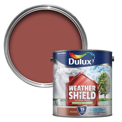 Dulux Weathershield Brick Red Smooth Matt Masonry Paint 25l