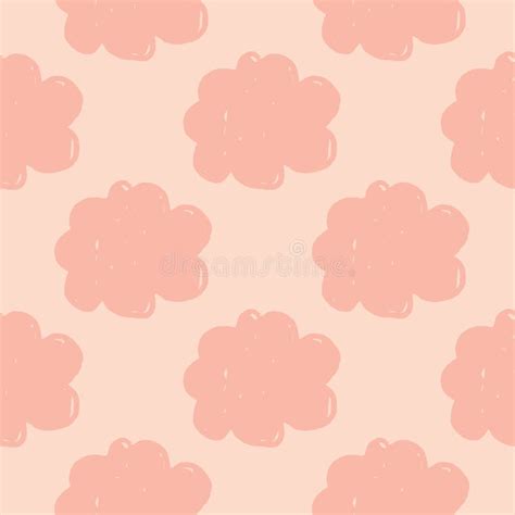 Cloud Sky Seamless Pattern On Stripes Background In Retro Style