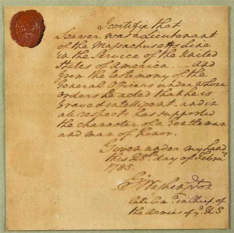 Important George Washington Hand Written Letter 1785