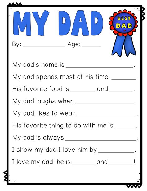 Fathers Day Worksheet Printable