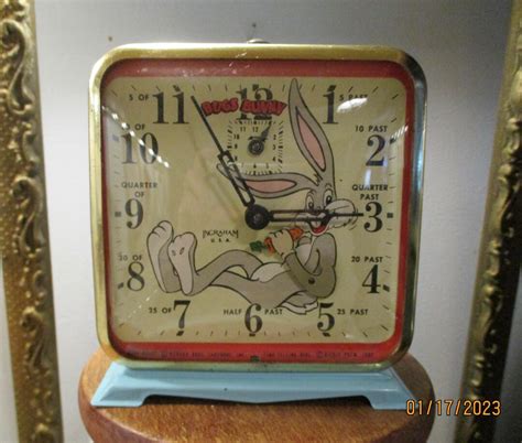 Vintage Bugs Bunny Alarm Clock Ingraham 1950s Etsy