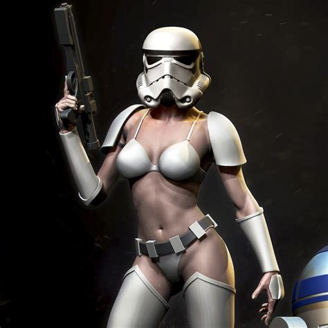 star wars female stormtrooper and r2d2 stl files for 3d print etsy