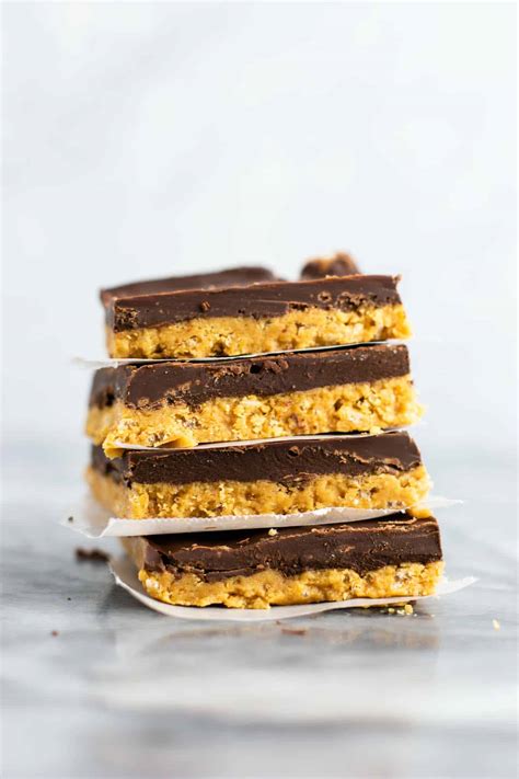 Read the full recipe after the video. No Bake Chocolate Peanut Butter Bars - Build Your Bite