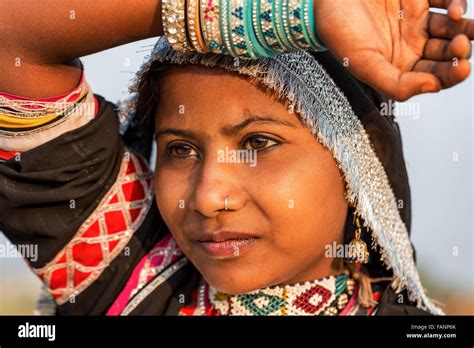 Portrait Of A Young Woman Pushkar Rajasthan India Stock Photo Alamy