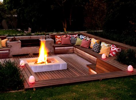 After all, what do we do with fire pits? multi level yard secret patio down a hill in corner of ...