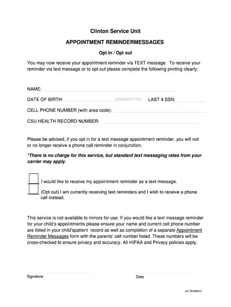 Appointment Reminder Template Pdf Fill Online Printable Fillable