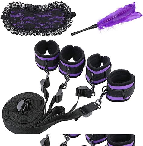 Adult Erotic Products Bondage Kit Under Bed Restraint 5pcs Set Handcuff And Ankle
