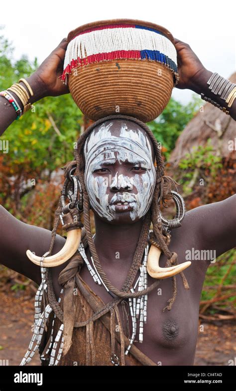 jinka ethiopia africa village lower omo valley mago national park wild tribe mursi tribal woman