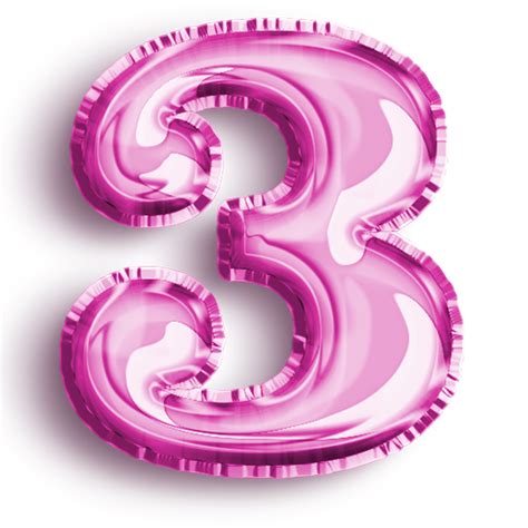 Number 3 Metallic Pink Number Balloon Airfoil Filled Number