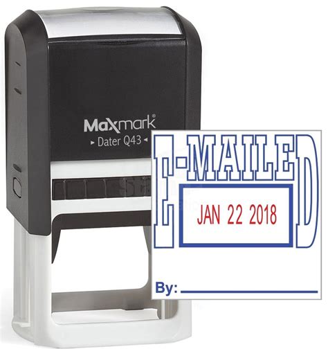 Maxmark Q43 Large Size Date Stamp With E Mailed Self Inking Stamp
