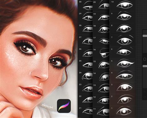 Procreate Realistic Eye Stamp Brushes Eyes Brushes For Etsy In 2021