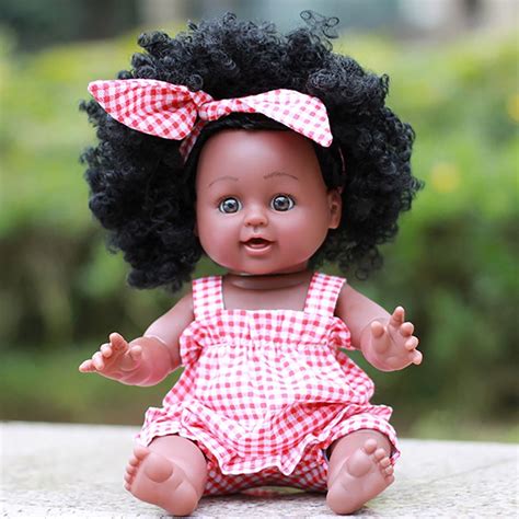 Black Girl Dolls African American Play Dolls Lifelike 35cm Baby Play