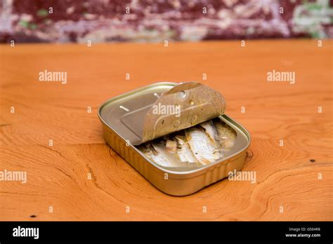 Tinned Sardines In Springwater Stock Photo Alamy