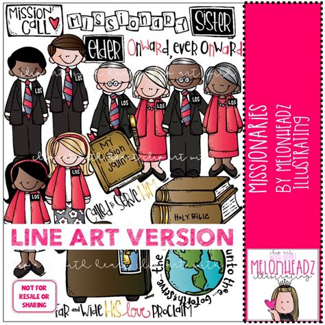 Missionaries Clip Art Lds Line Art Melonheadz Illustrating