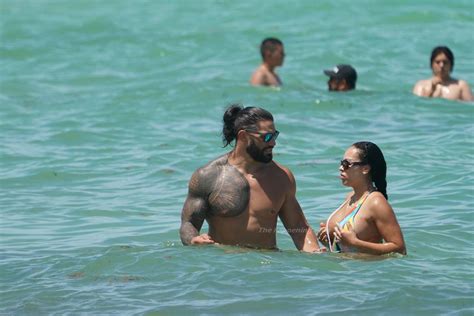 Roman Reigns And Galina Becker Hit The Beach In Miami 18 Photos
