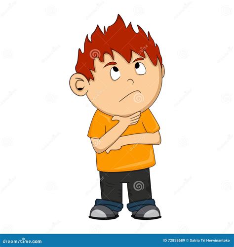 A Thinking Boy Cartoon Stock Vector Illustration Of Mind 72858689