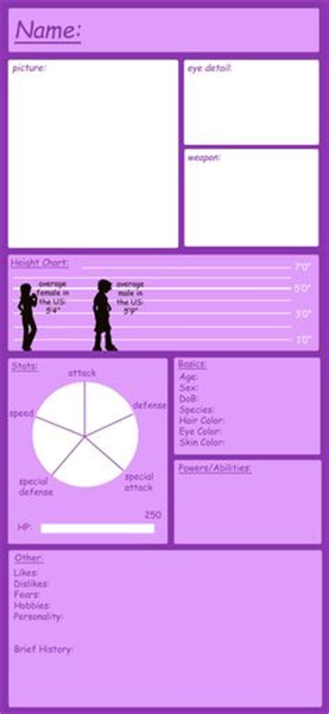 Anime Character Profile Template | Character Profile Sheet (Blank) by ...