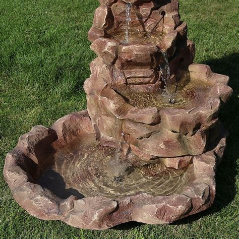 Sunnydaze Lighted Stone Springs Outdoor Water Fountain With Led Lights