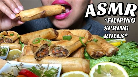 Asmr Filipino Spring Rolls Lumpia Crunchy Eating Sound No Talking Bings Asmr Youtube