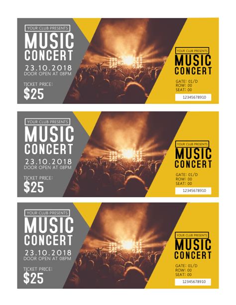Concert Tickets Template Postermywall