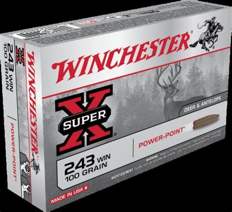 Winchester Super X Rifle 243 Winchester 100 Grain Power Point Brass