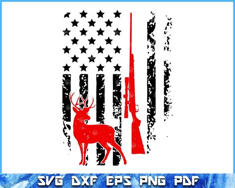 Deer Hunting American Flag Svg Fishing Svg Patriotic Svg Distressed