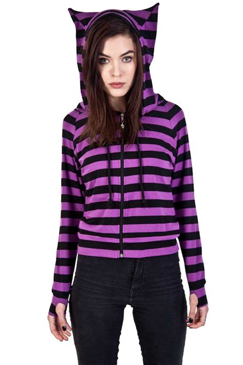 Buy Cat Ears Striped Hoodie From Banned At Shock