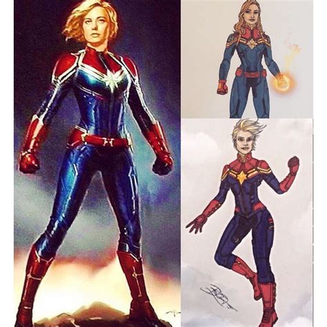 So On The Left Is The Captain Marvel Costume Shown At The Marvel Panel