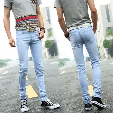 Fashion Mens Skinny Tight Jeans Man Classic Slim Fit Stretch Jeans
