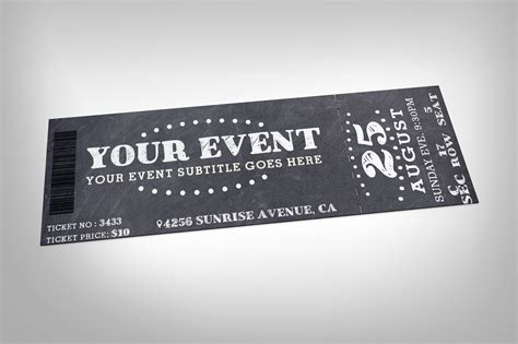 Chalkboard event ticket | Ticket design template, Ticket design, Ticket invitation birthday