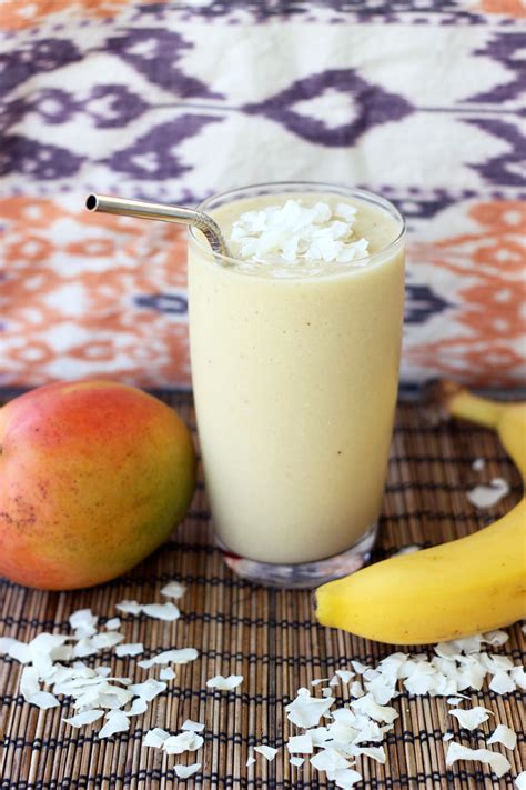 Coconut Mango Banana Smoothie Gluten Free Vegan Refined Sugar Free