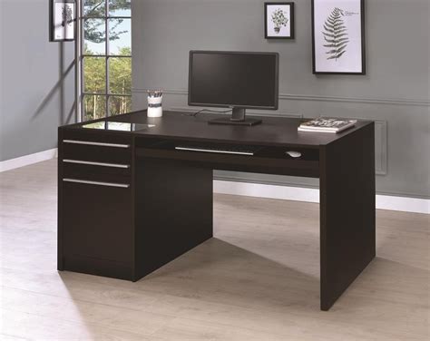 Do you remember how clunky office desks used to be? HALSTON DESK - Contemporary Cappuccino Connect-It Computer ...