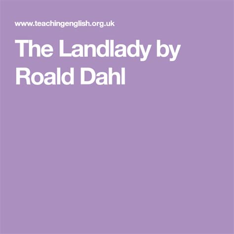 The Landlady By Roald Dahl Roald Dahl English Class Text Lockscreen English Lessons