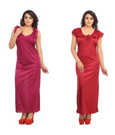 Buy Aasma Pink Satin Nighty Online At Best Prices In India Snapdeal