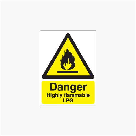 Danger Highly Flammable Lpg Self Adhesive Plastic Signs 125 Mm X 150 Mm