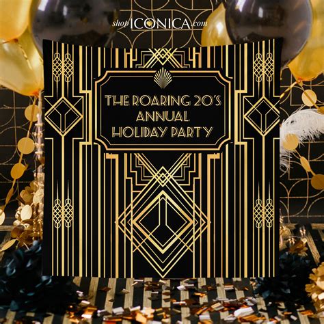 Roaring S Party Decor Personalized Great Gatsby Party Banner Christmas Party Backdrop Art